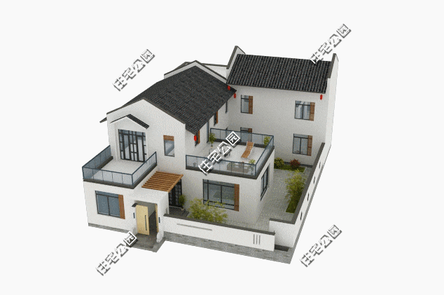 gif 新中式合院户型5:20套户型均单独发过,包含效果图,平面图,立面图