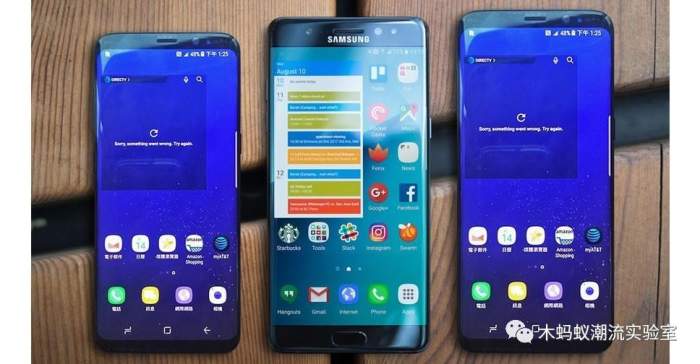 三星S8对比iPhone7: 尺寸相同屏幕大不同