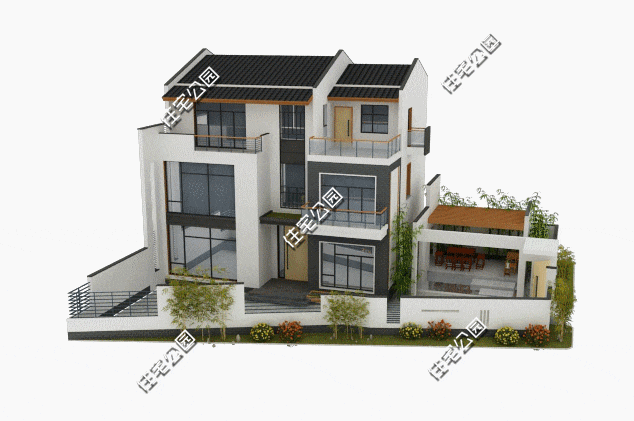 gif 新中式合院户型5:20套户型均单独发过,包含效果图,平面图,立面图