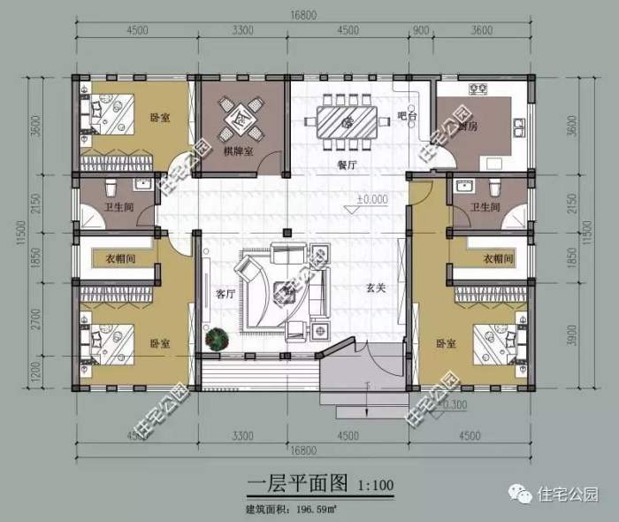 10套实用经典的农村平层别墅户型第三套15万搞定