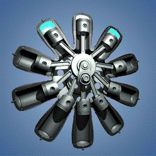 星型活塞式发动机(多见于老式飞机,如:b-36,运-5等): gif