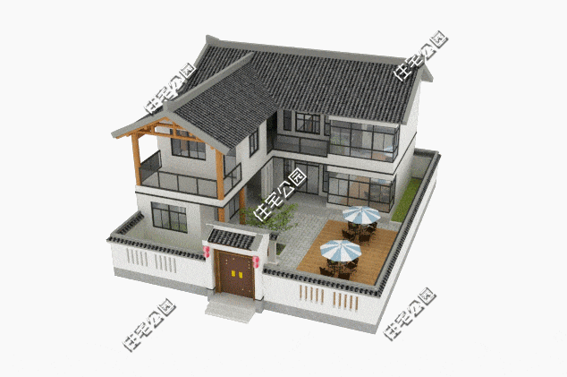 gif 新中式合院户型15:20套户型均单独发过,包含效果图,平面图,立面