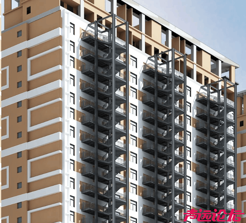 曝济宁翠都国际二期住宅消防不合格被加钢梯引