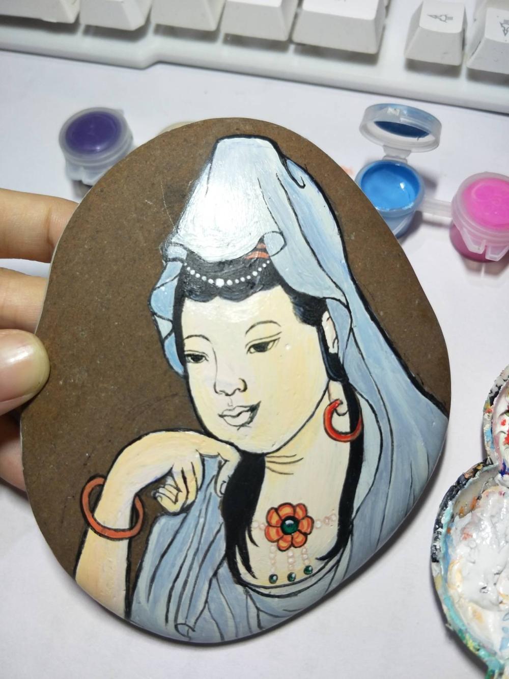 中国风—观音菩萨石头画教程