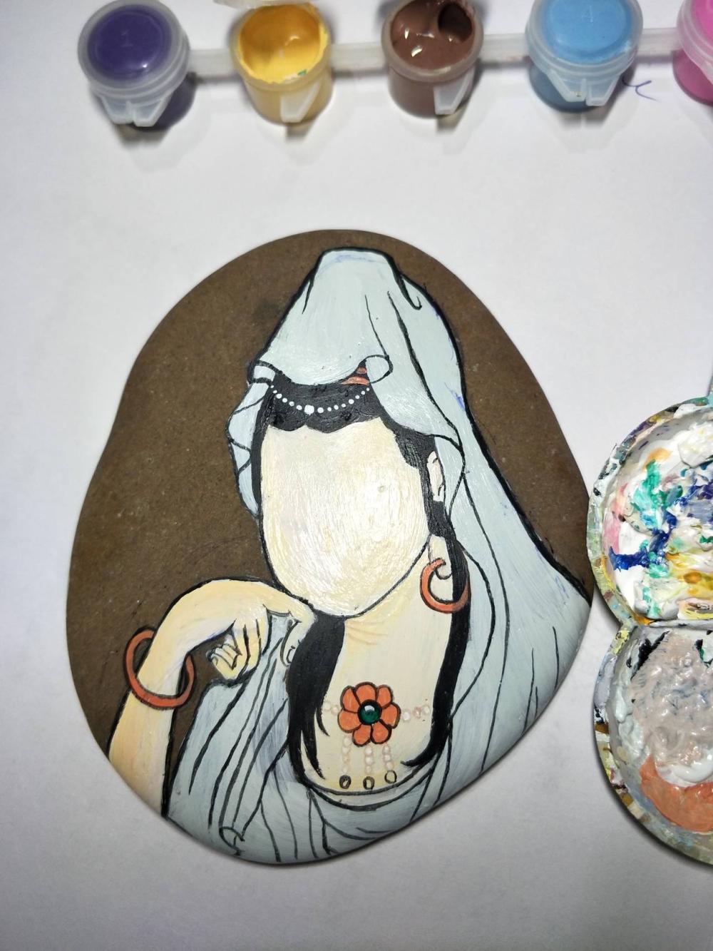 中国风—观音菩萨石头画教程