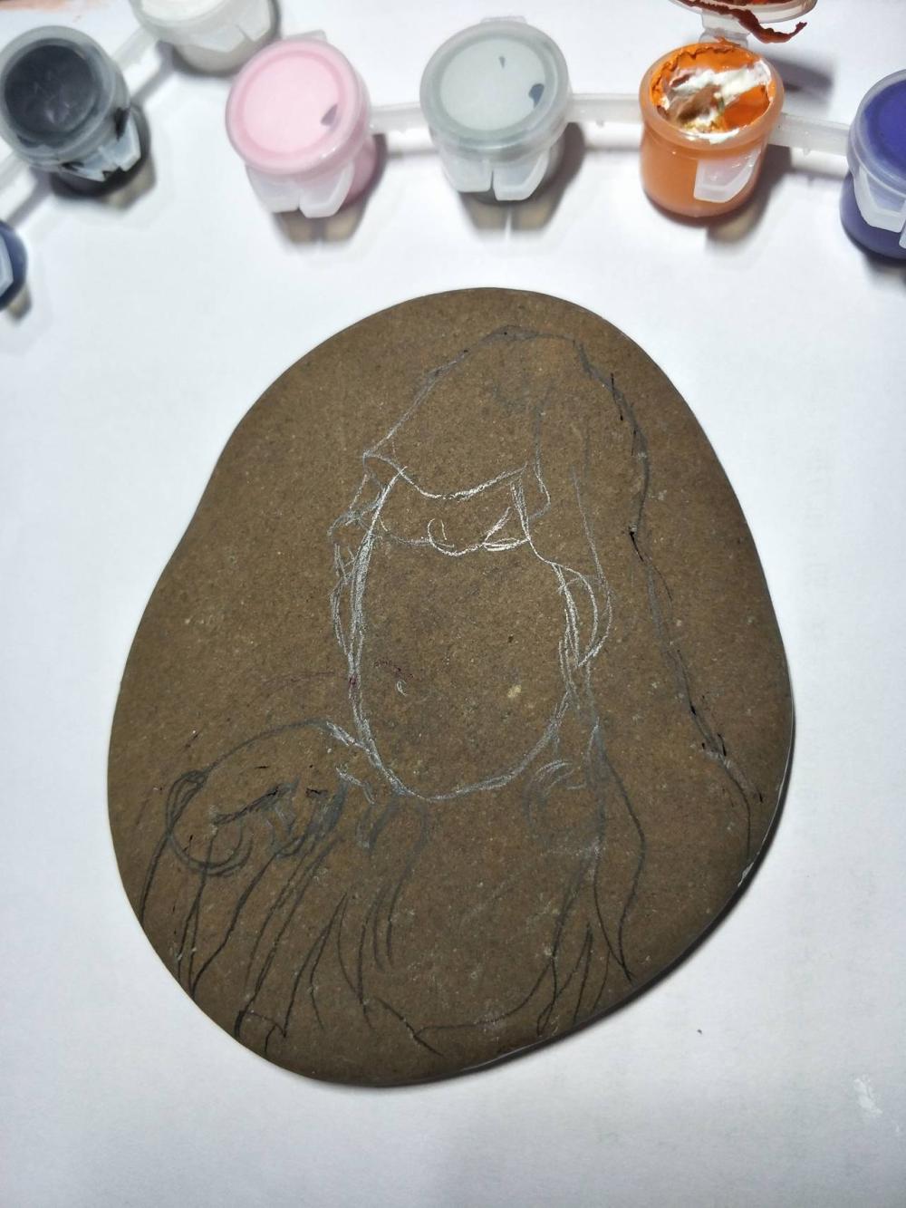 中国风—观音菩萨石头画教程