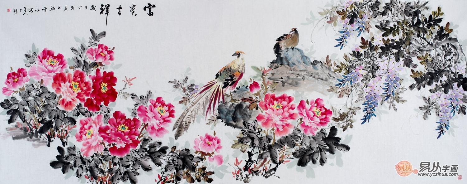 好看的客厅挂画人人爱,富贵牡丹画为什么惹人