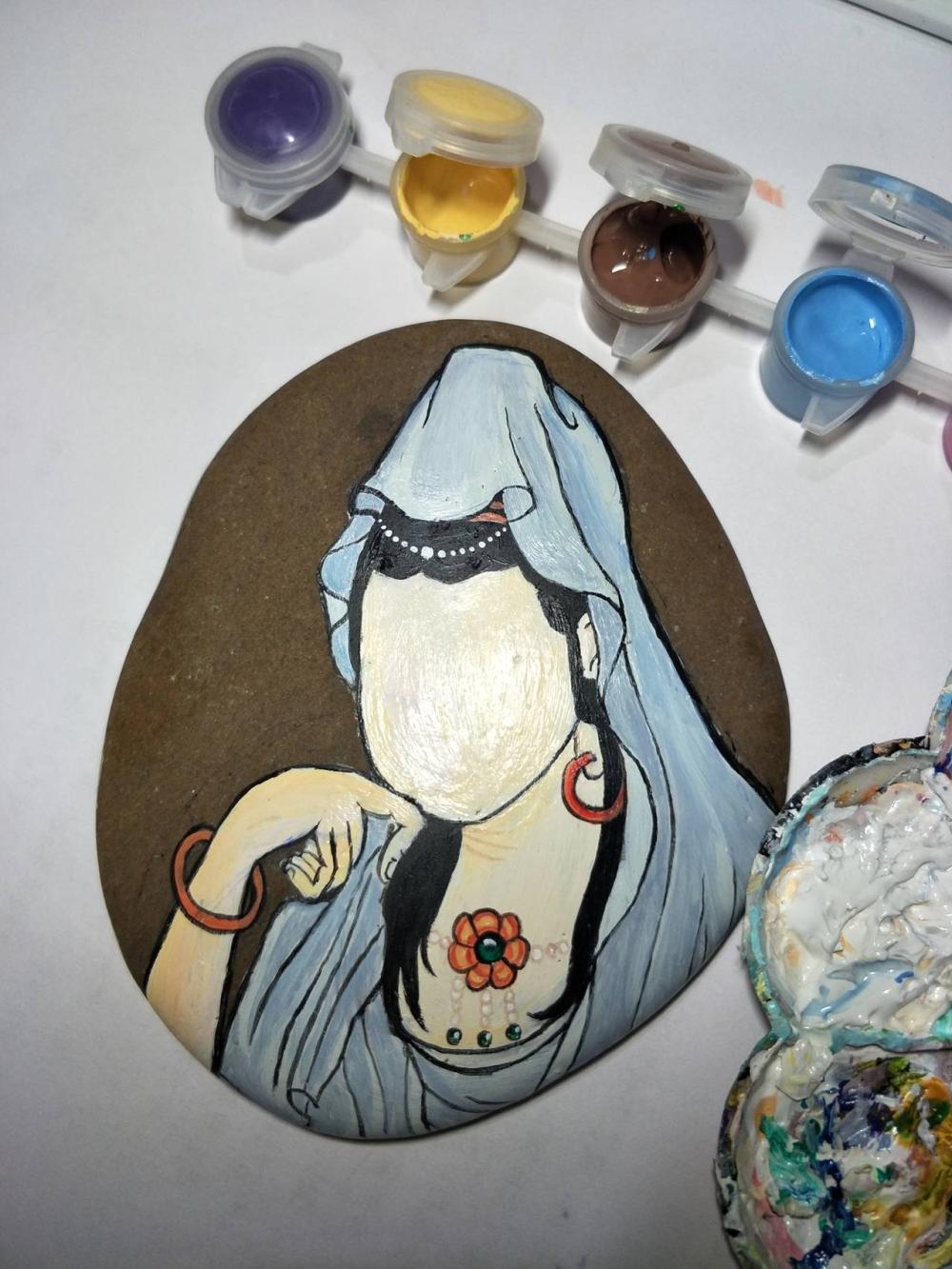 中国风—观音菩萨石头画教程