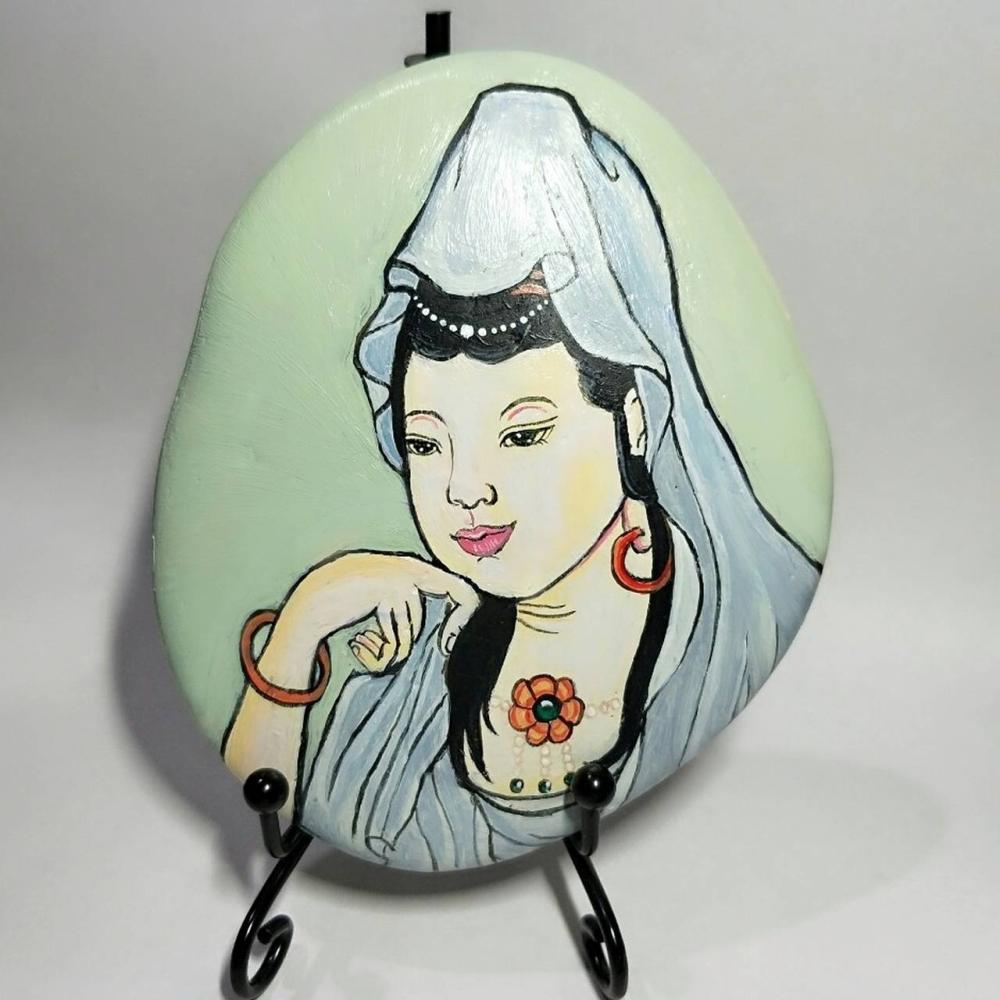 中国风—观音菩萨石头画教程