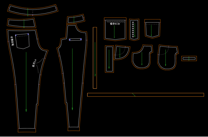 裤子打版-皮裤打版裁剪制图