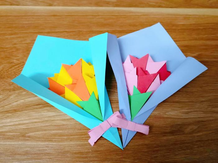 创意彩色花束折纸最详图案教程步骤