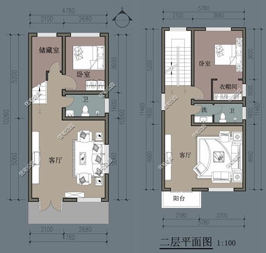 宽9米进深8米农村自建房,面宽7米进深10米的自建房