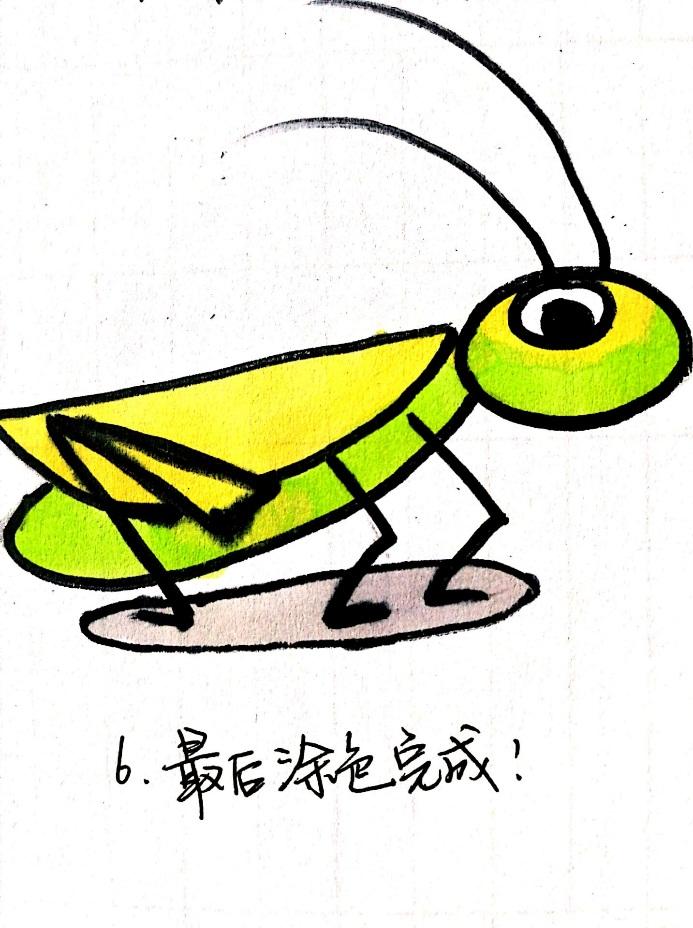 《生活中常见的昆虫》系列之蝗虫简笔画