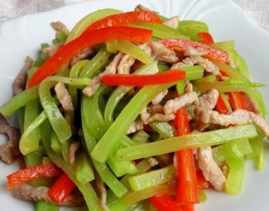四,【肉丝炒莴笋丝】