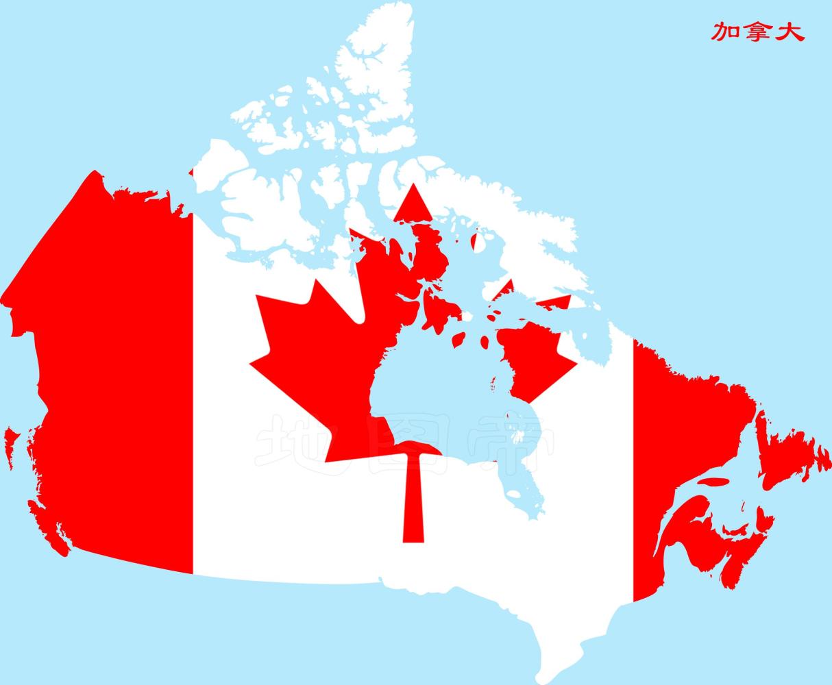 图-加拿大地图国旗