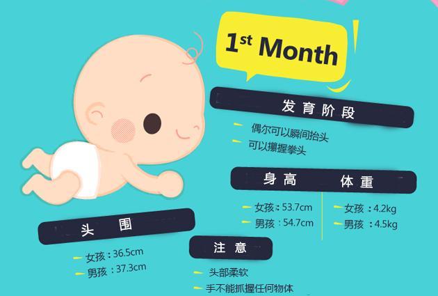 图解0到1岁宝宝每月发展进程, 你家宝宝达标了吗?