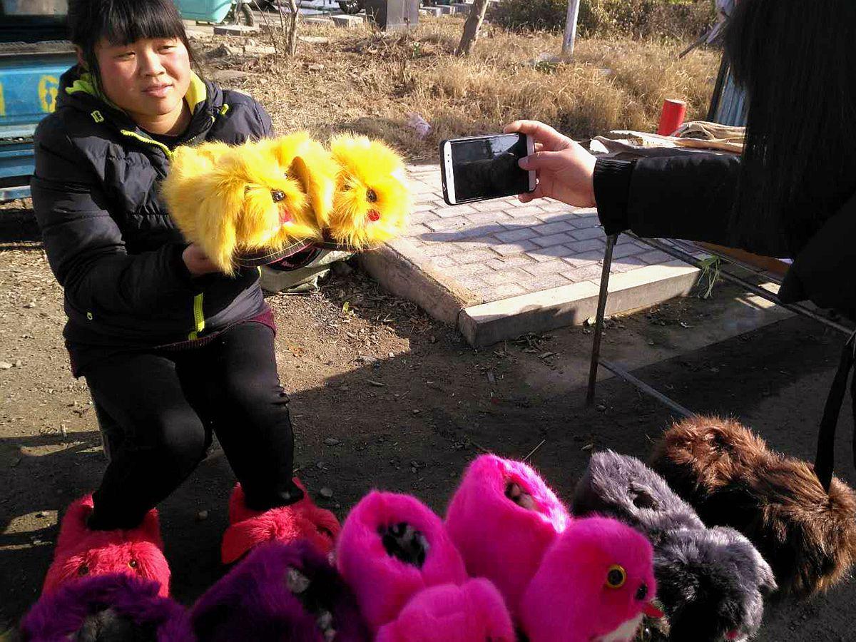赶集偶遇卖旺鞋的小姑娘, 她说鞋子卖六十元一双只有看的没有买的