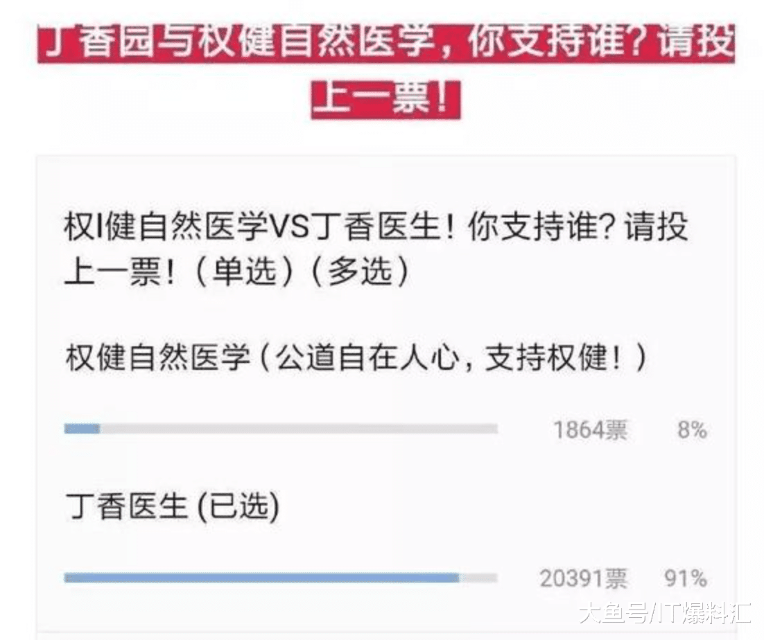 权健旗下账号发起投票请网友在丁