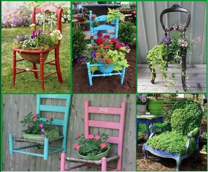 朋友捡来一堆废弃的木椅, 种满植物之后, 变成家里最好看的盆栽
