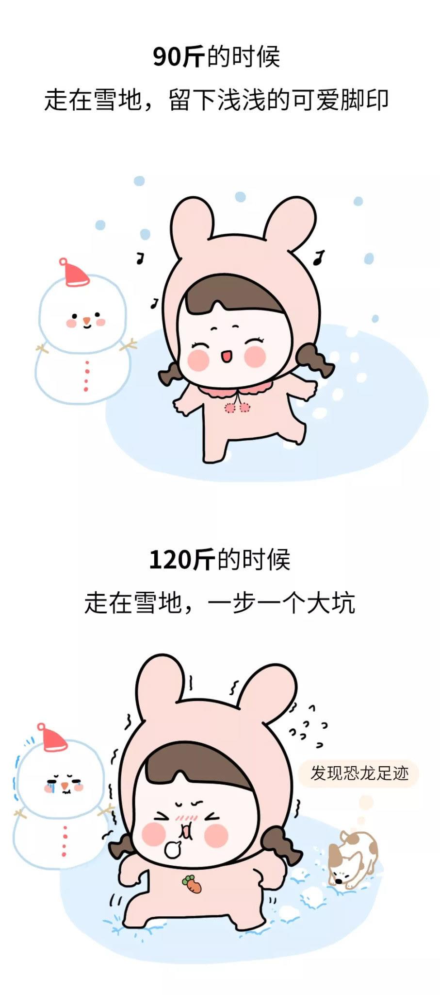 女生90斤和120斤的冬天有什么不同?