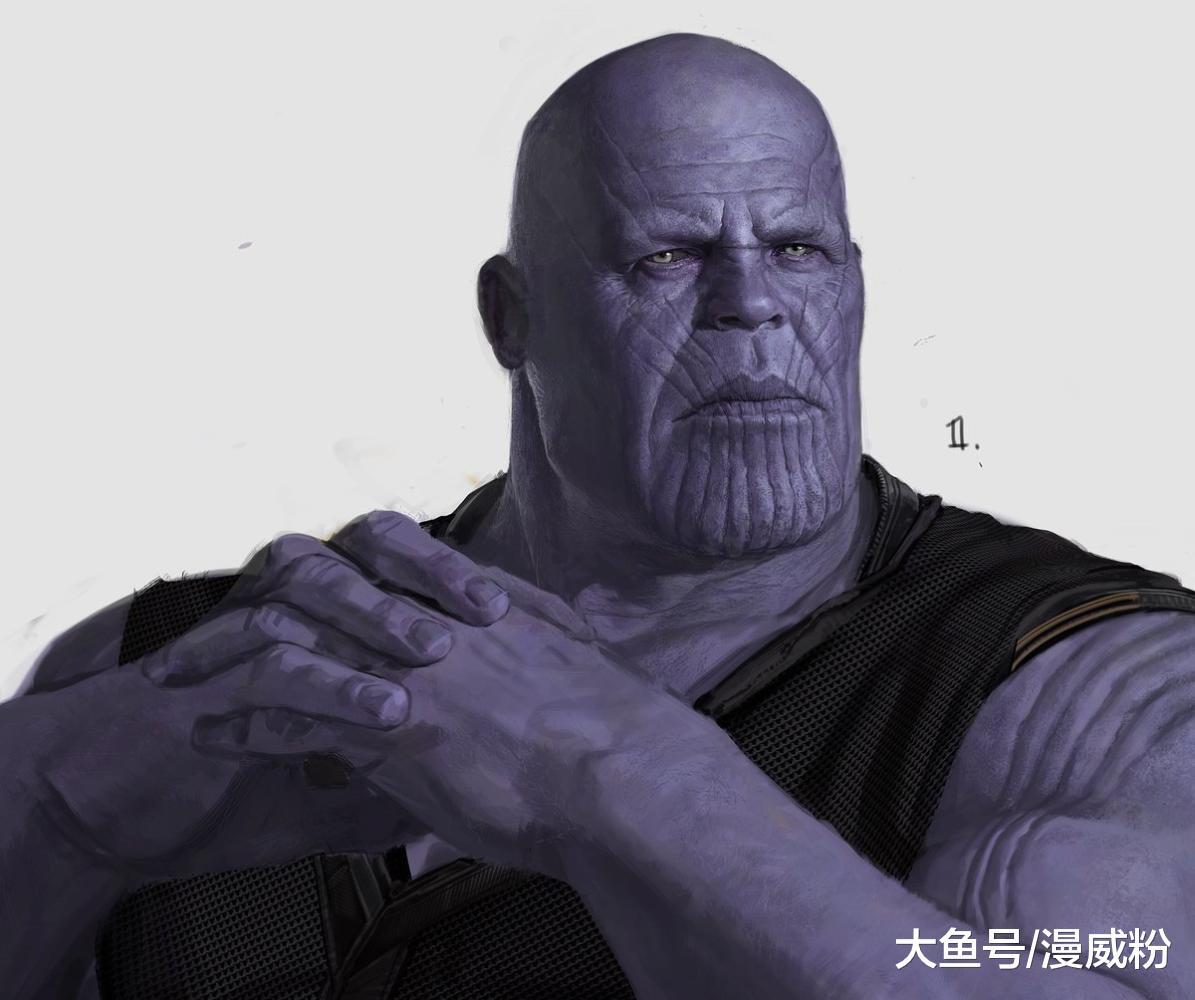 《复联3》灭霸早期设计图，面部