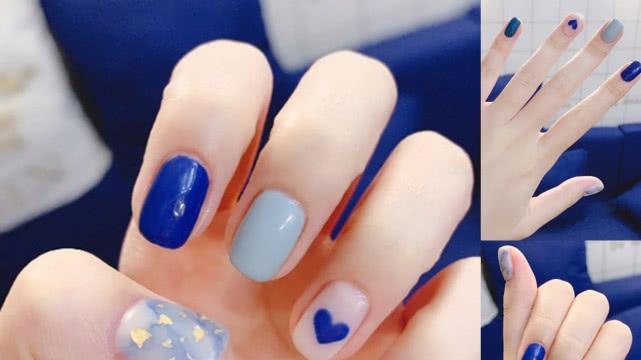 5款超级显白的蓝色系美甲，夏日换上清清凉凉，太仙气了