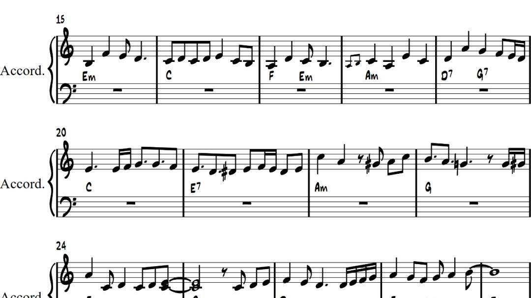手风琴乐谱（14）：名侦探柯南主题曲