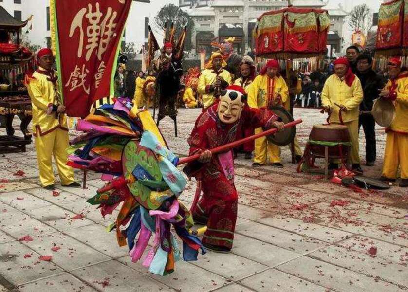 文旅中国 戏曲·侗族傩戏   咚咚推——祭神跳鬼、驱避瘟疫的一种汉族古老安庆娱神舞蹈