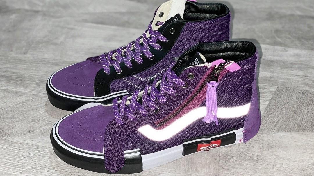 结构拉链设计+骚气紫色！Vans SK8 Cap 支线帆布鞋开箱测评！