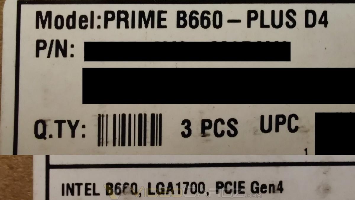 华硕B660主板标签信息泄露，英特尔新平台在主流市场不支持PCIe 5.0？