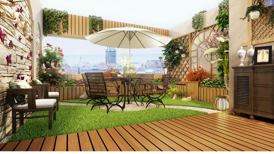 买不起别墅，一定要买顶楼带露台，建一个休闲花园也是不错的选择