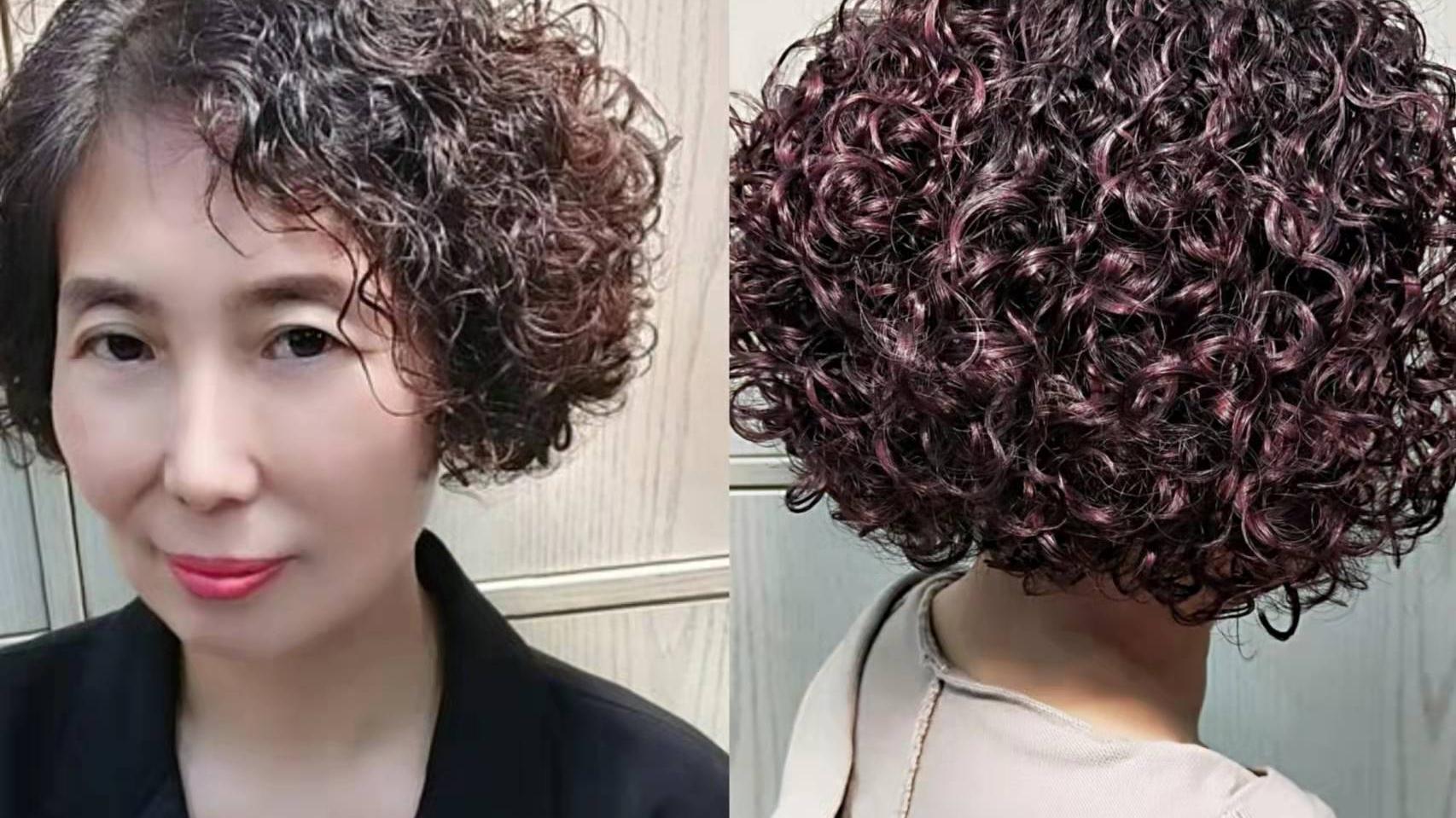 西装 五六十岁的女人，怎么烫显发量还减龄？试试干练减龄的“小爆卷”