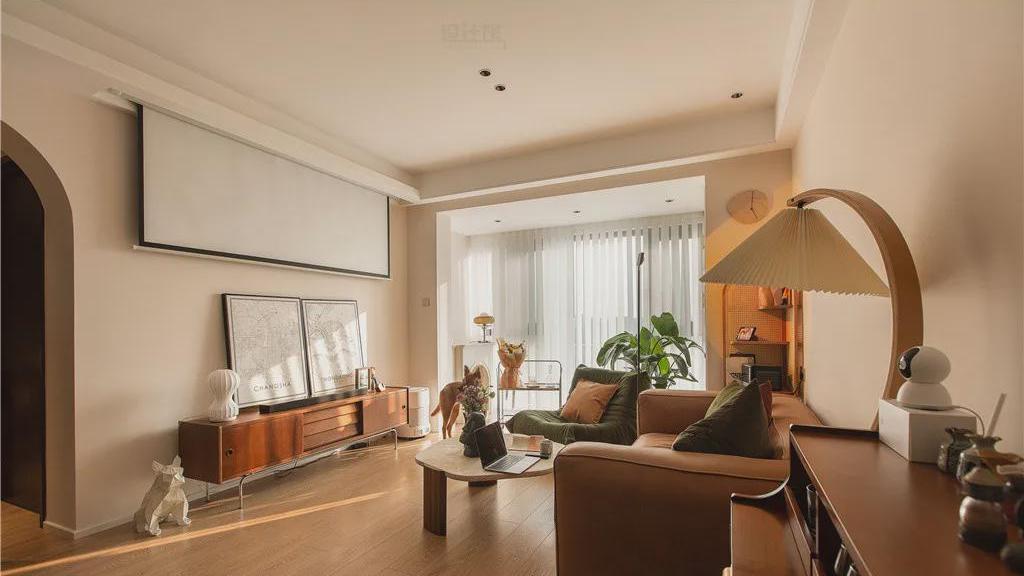 107㎡简约复古，硬装简单设计，以色彩与软装为主，效果高级独特