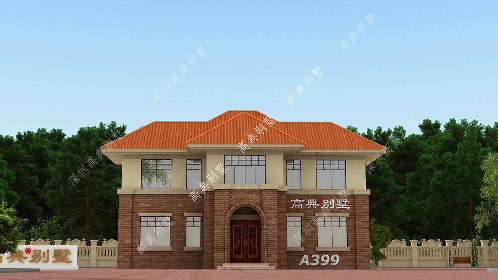 这款欧式两层别墅，简单但不简陋，外形美观不奢华。