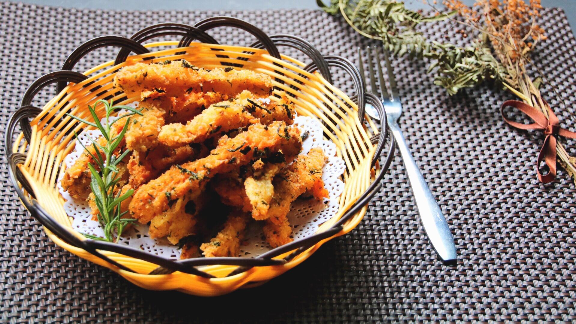 杏鲍菇|素菜竟然吃出了肉的味道，裹上海苔菜下过锅一炸，下酒零食都有了