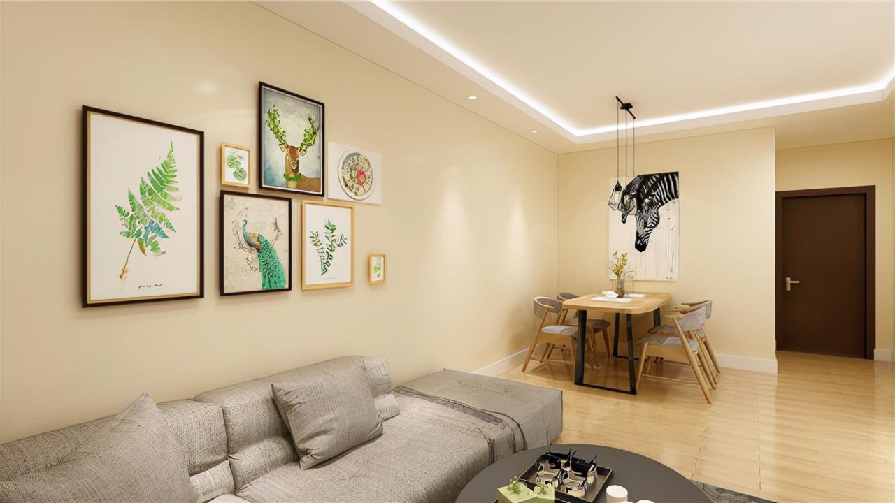 ?79㎡设计客餐厅空间开敞，客厅与餐厅在一个空间