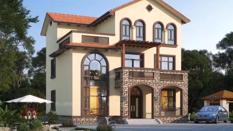 唯美大气三层农村别墅，8室3厅带多功能室设计，尽享美好乡村生活