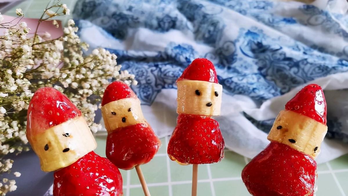 食材|随时随地在家做出好吃的雪人糖葫芦，外观好看，味道也不错哦