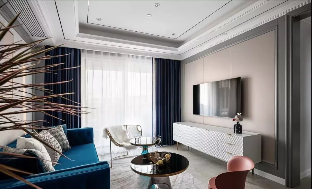 89㎡现代欧式混搭风，优雅经典蓝搭配，亲朋好友都说美爆了！