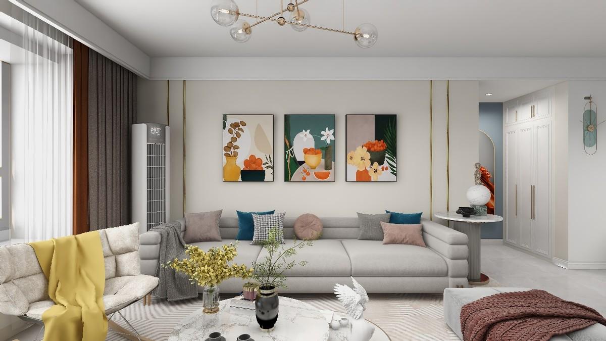 创品装饰|客厅装饰画这样挂，颜值蹭蹭翻倍