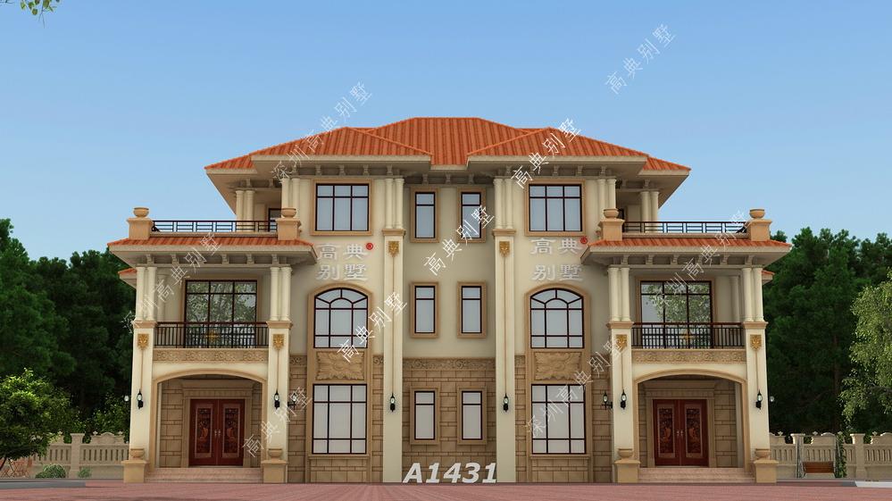 这款双拼欧式别墅，好兄弟就选它，满足你理想别墅的外观！