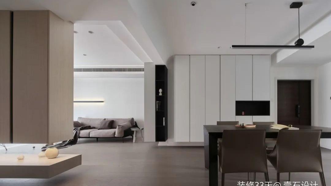装修设计：129平现代简约素色调三室两卫