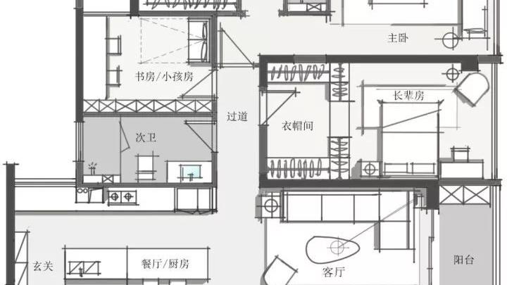 138㎡四房极简设计，灰白配色仍是腔调居所爱用的配色！