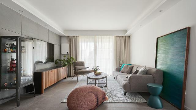 120平现代风三居室，高纯色彩的大量运用，大胆而灵活