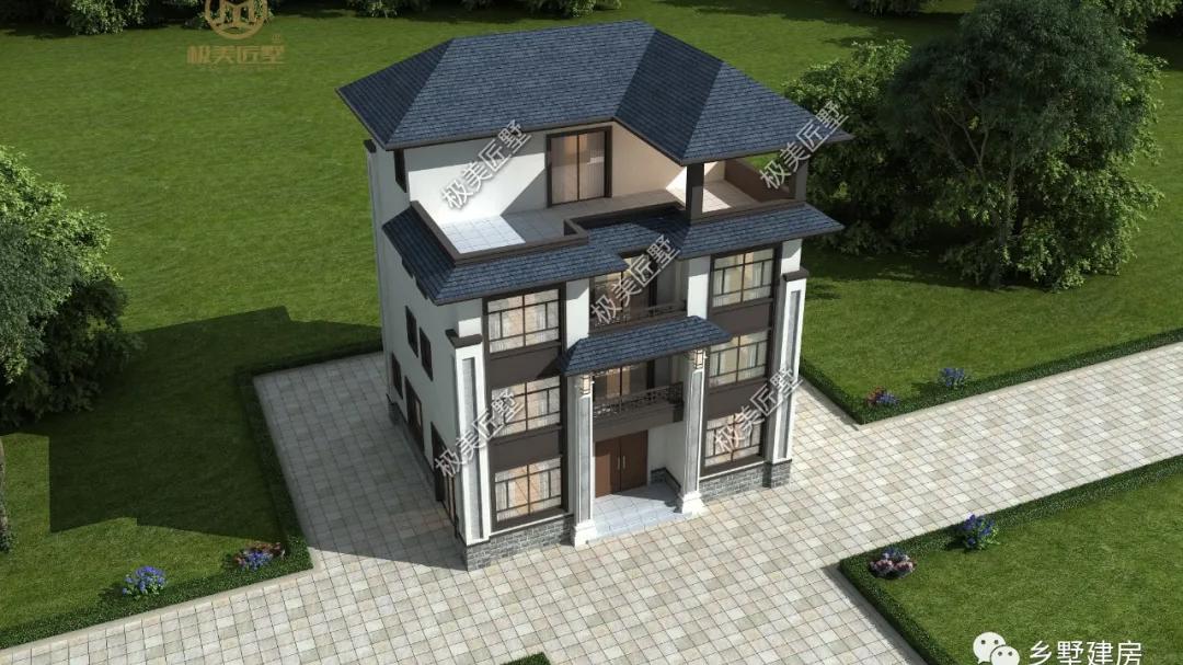 农村建房有讲究，新中式别墅来一套，喜欢别错过