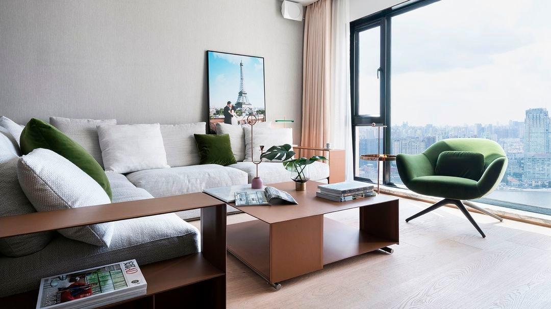 110平高层住宅，莫兰迪色为空间注入灵魂，这才是婚房该有的样子