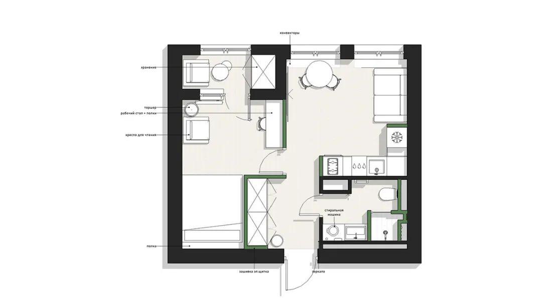 年轻人的第一套房| 34㎡超小精致公寓，原木+纯白配色