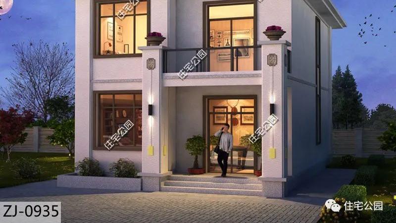 8米面宽盖二层别墅，7.9m*12.1m，这套户型真的很实用