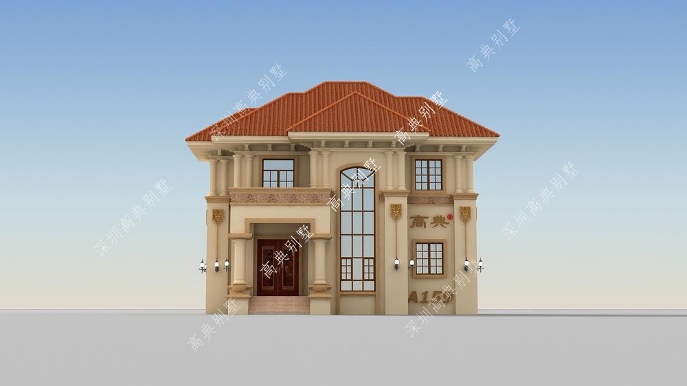 这款欧式两层别墅，外观漂亮，档次高，造价低，人人都能建造。