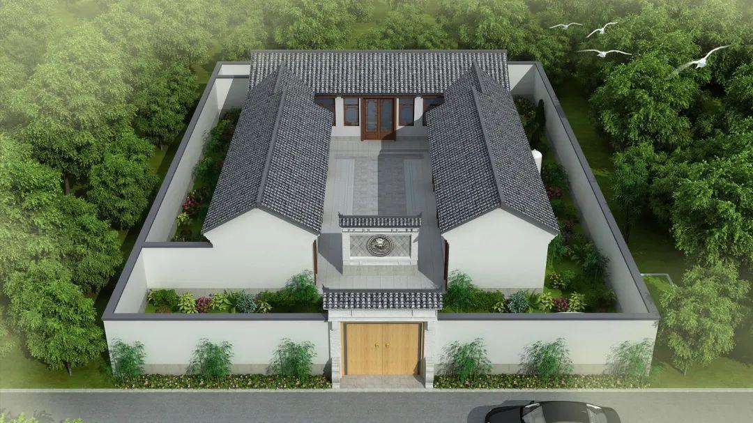现在都流行建四合院啦，两款200平占地四合院